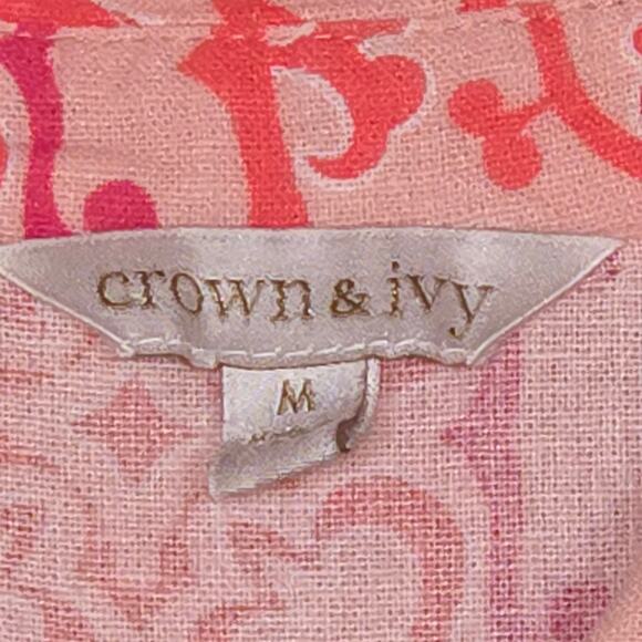 Crown & Ivy Pink Short Sleeve Dress Size Medium - Picture 3 of 8